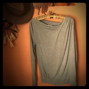 Anthropologie Blue Asymmetrical Knit Top, Small